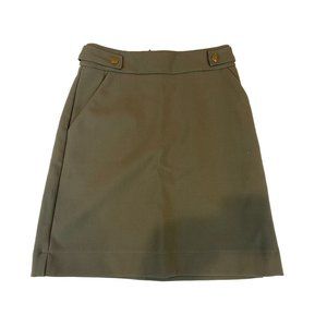 H&M Womens Skirt Straight & Pencil Mini Back Zip Slash Pockets Brown Size 2